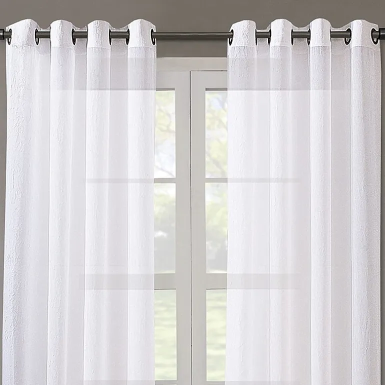 Regal Home Crushed Voile Solid Grommet Top Sheer Single Curtain Panel