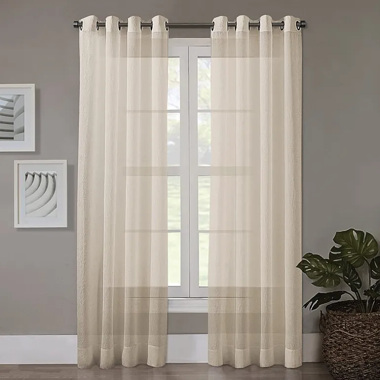 Regal Home Crushed Voile Solid Grommet Top Sheer Single Curtain Panel
