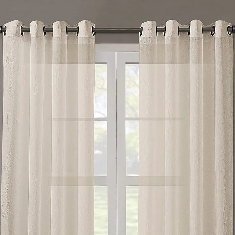Regal Home Crushed Voile Solid Grommet Top Sheer Single Curtain Panel