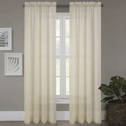 Regal Home Crushed Voile Solid Rod Pocket Sheer Single Curtain Panel