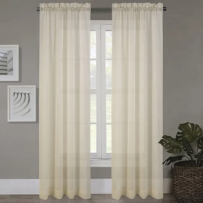 Regal Home Crushed Voile Solid Rod Pocket Sheer Single Curtain Panel