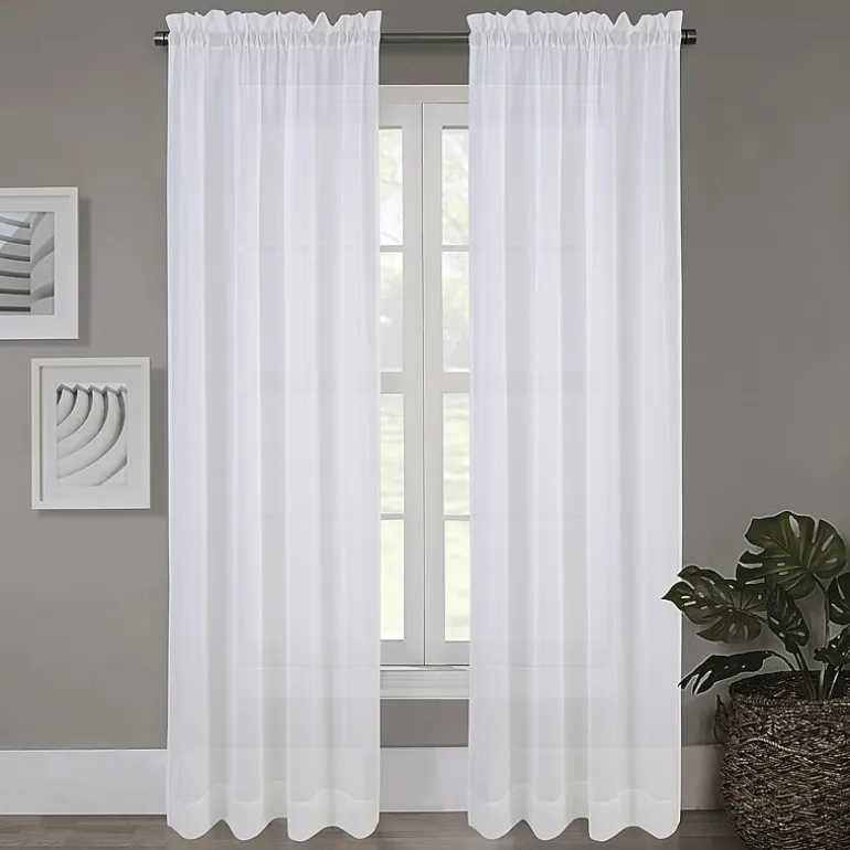 Regal Home Crushed Voile Solid Rod Pocket Sheer Single Curtain Panel