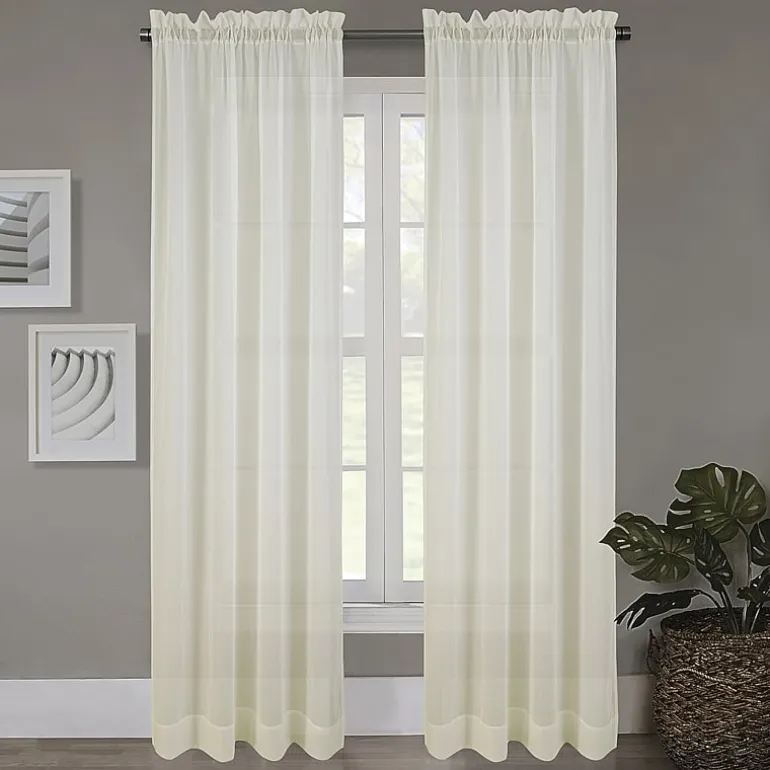 Regal Home Crushed Voile Solid Rod Pocket Sheer Single Curtain Panel