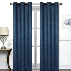Regal Home Delaney Diamond Grommet Top Embossed Blackout Set of 2 Curtain Panel