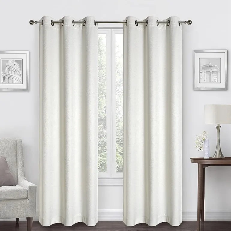 Regal Home Diamond Embossed Grommet Top Energy Saving Blackout Set of 2 Curtain Panel
