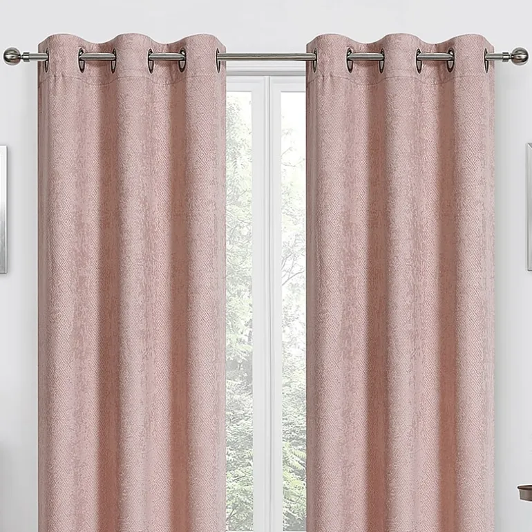 Regal Home Diamond Embossed Grommet Top Energy Saving Blackout Set of 2 Curtain Panel