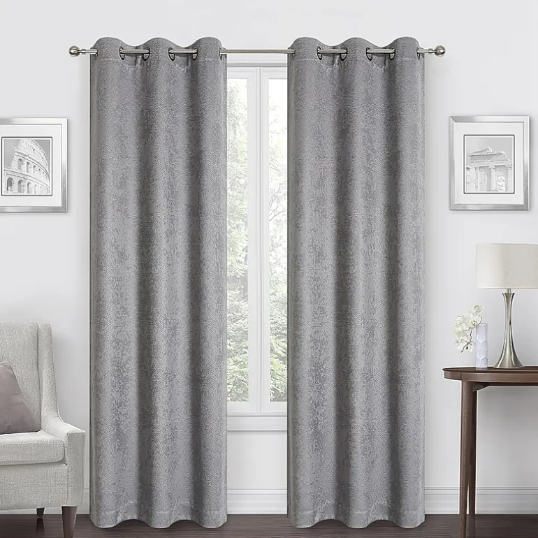 Regal Home Diamond Embossed Grommet Top Energy Saving Blackout Set of 2 Curtain Panel