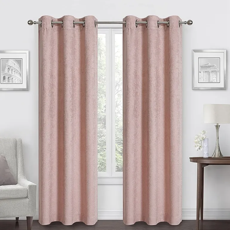 Regal Home Diamond Embossed Grommet Top Energy Saving Blackout Set of 2 Curtain Panel