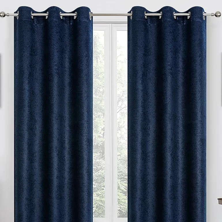 Regal Home Diamond Embossed Grommet Top Energy Saving Blackout Set of 2 Curtain Panel