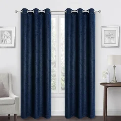 Regal Home Diamond Embossed Grommet Top Energy Saving Blackout Set of 2 Curtain Panel