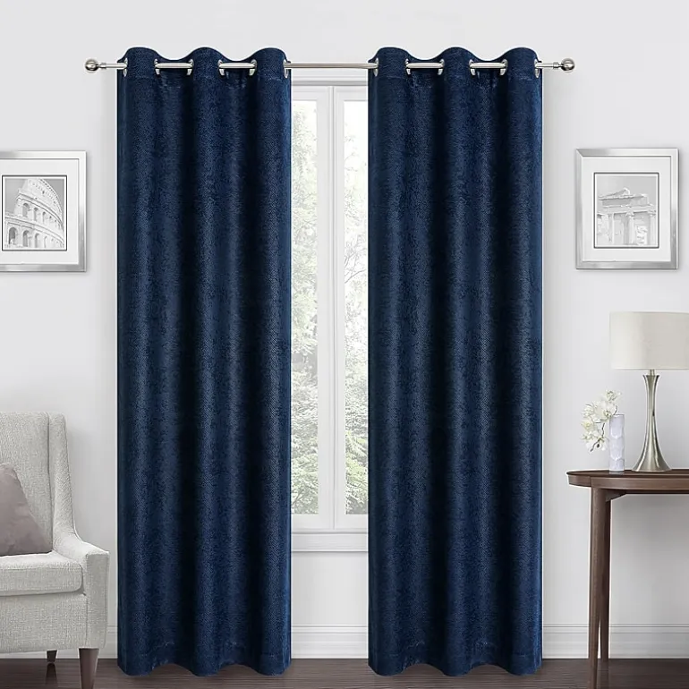 Regal Home Diamond Embossed Grommet Top Energy Saving Blackout Set of 2 Curtain Panel