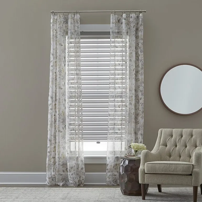 Regal Home Floral Printed Voile Rod Pocket Sheer Single Curtain Panel