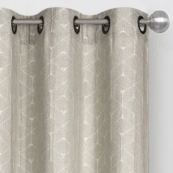 Regal Home Geo Cube Jacquard Grommet Top Light-Filtering Set of 2 Curtain Panel