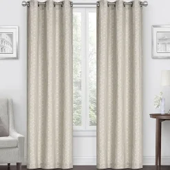 Regal Home Geo Cube Jacquard Grommet Top Light-Filtering Set of 2 Curtain Panel