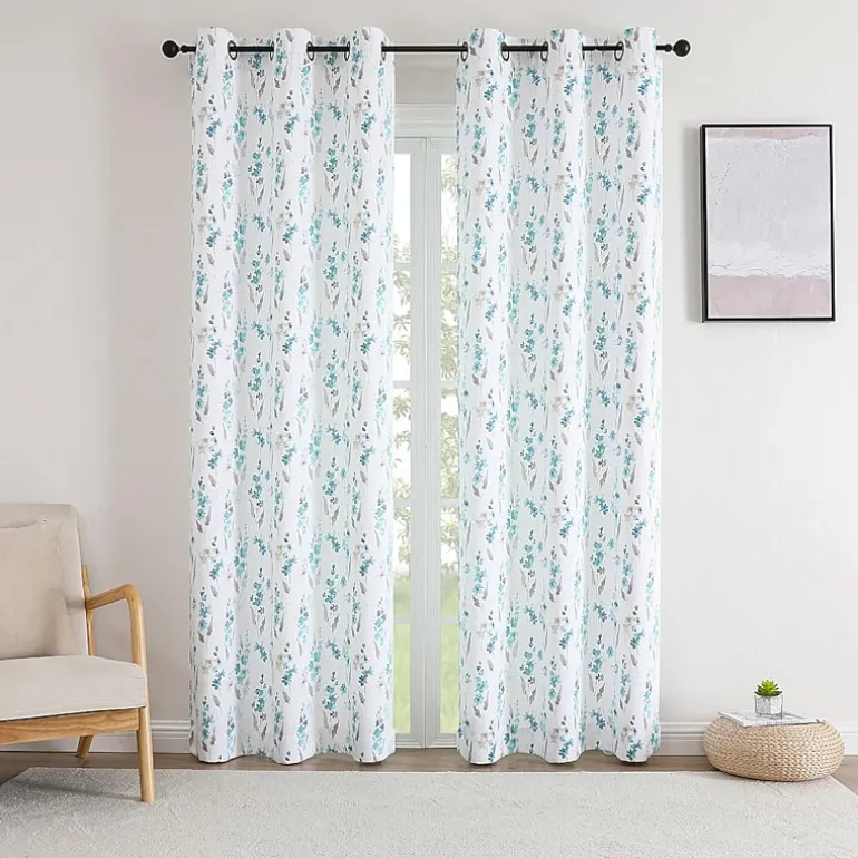 Regal Home Isla Printed Grommet Top Energy Saving Blackout Set of 2 Curtain Panel