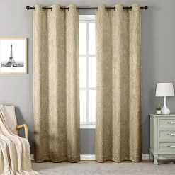 Regal Home Joelle Embossed Grommet Top Energy Saving Blackout Set of 2 Curtain Panel
