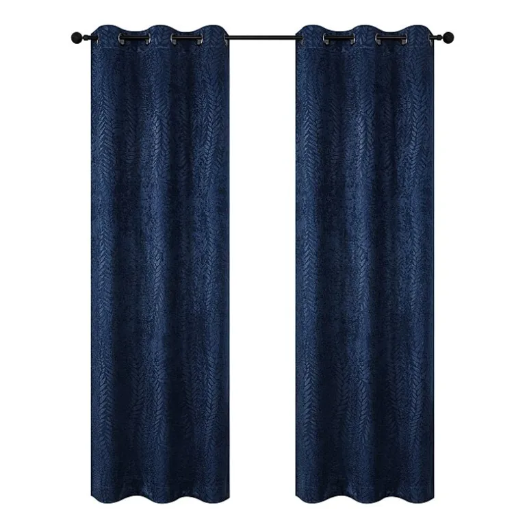 Regal Home Joelle Embossed Grommet Top Energy Saving Blackout Set of 2 Curtain Panel
