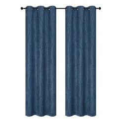 Regal Home Joelle Embossed Grommet Top Energy Saving Blackout Set of 2 Curtain Panel
