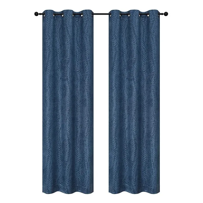 Regal Home Joelle Embossed Grommet Top Energy Saving Blackout Set of 2 Curtain Panel