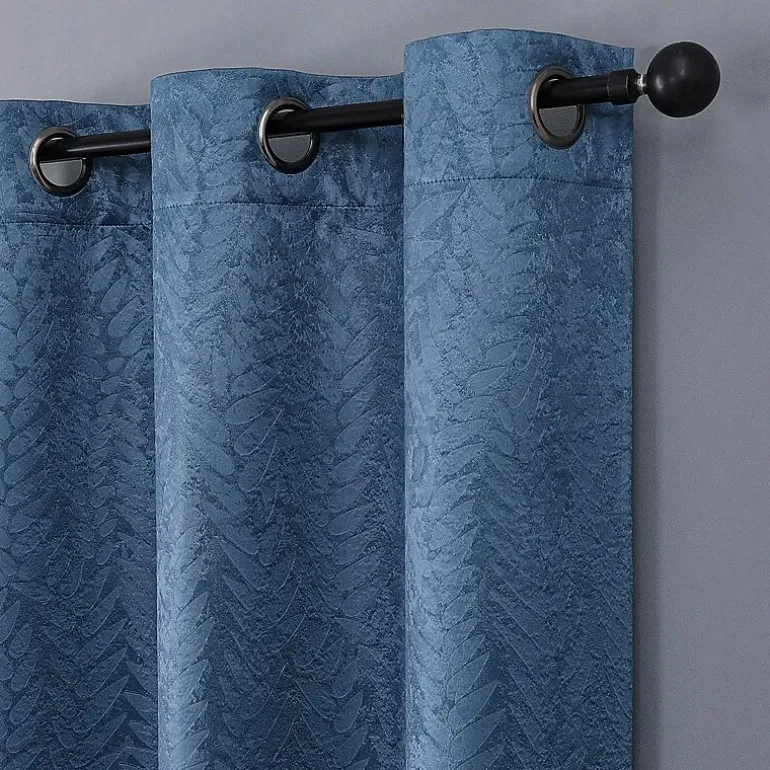 Regal Home Joelle Embossed Grommet Top Energy Saving Blackout Set of 2 Curtain Panel