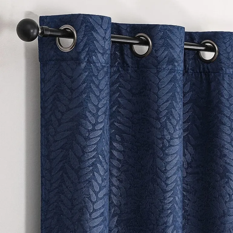 Regal Home Joelle Embossed Grommet Top Energy Saving Blackout Set of 2 Curtain Panel