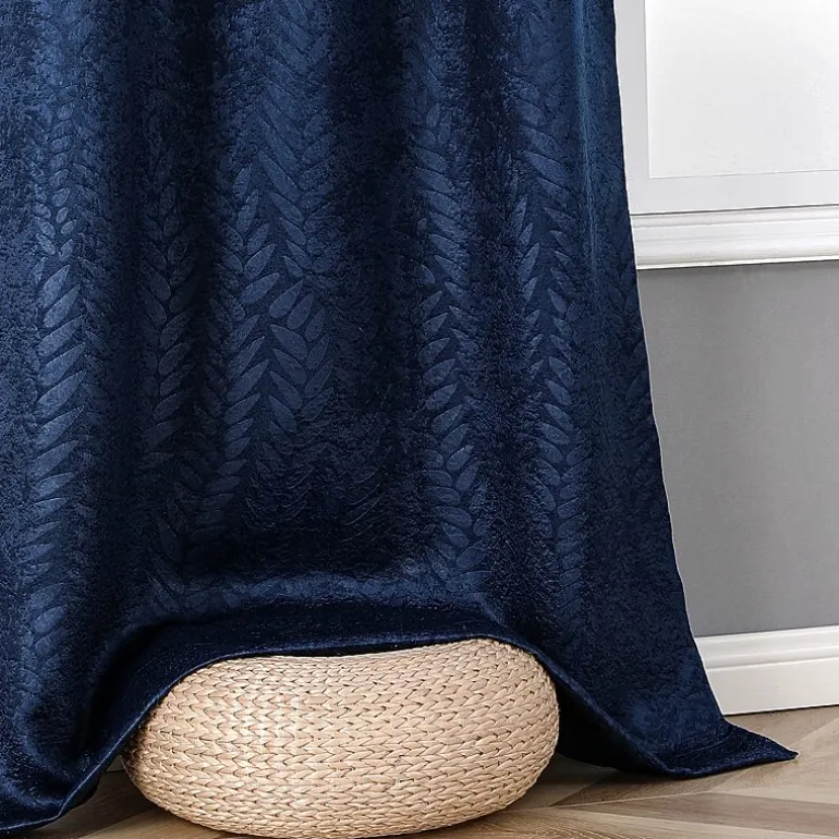 Regal Home Joelle Embossed Grommet Top Energy Saving Blackout Set of 2 Curtain Panel