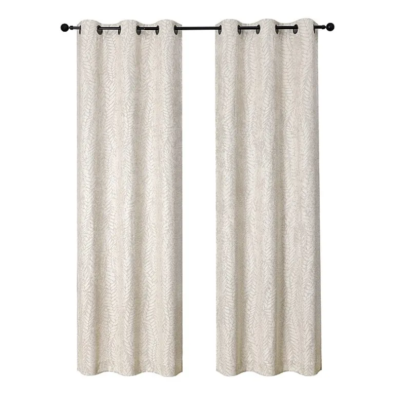 Regal Home Joelle Embossed Grommet Top Energy Saving Blackout Set of 2 Curtain Panel