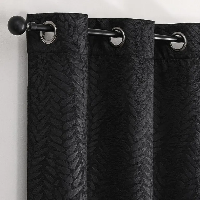 Regal Home Joelle Embossed Grommet Top Energy Saving Blackout Set of 2 Curtain Panel