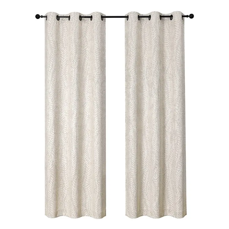Regal Home Joelle Embossed Grommet Top Energy Saving Blackout Set of 2 Curtain Panel