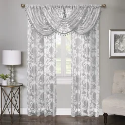 Regal Home Lombardi Floral Rod Pocket Sheer Single Curtain Panel