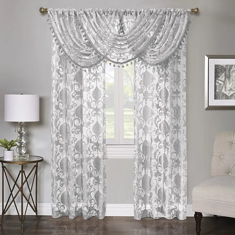 Regal Home Lombardi Floral Rod Pocket Sheer Single Curtain Panel