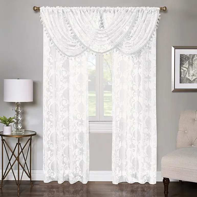 Regal Home Lombardi Floral Rod Pocket Sheer Single Curtain Panel