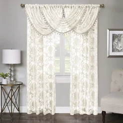 Regal Home Lombardi Floral Rod Pocket Sheer Single Curtain Panel