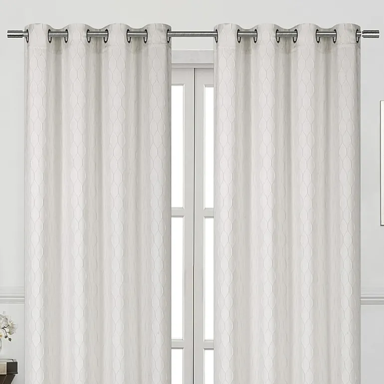 Regal Home Mackenna Jacquard Grommet Top Light-Filtering Set of 2 Curtain Panel