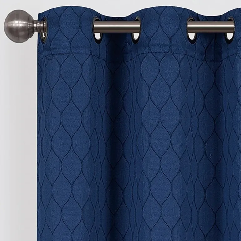 Regal Home Mackenna Jacquard Grommet Top Light-Filtering Set of 2 Curtain Panel