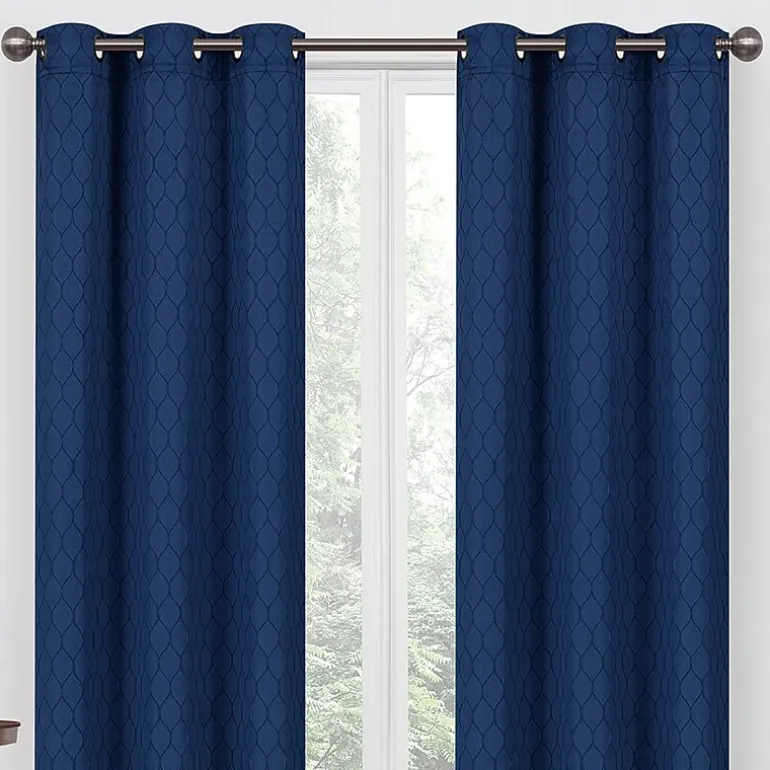 Regal Home Mackenna Jacquard Grommet Top Light-Filtering Set of 2 Curtain Panel