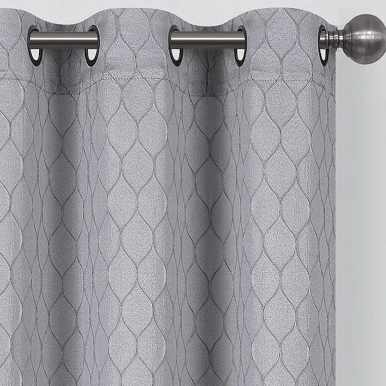 Regal Home Mackenna Jacquard Grommet Top Light-Filtering Set of 2 Curtain Panel