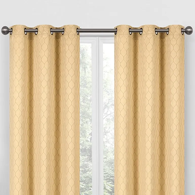 Regal Home Mackenna Jacquard Grommet Top Light-Filtering Set of 2 Curtain Panel