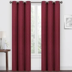 Regal Home Mackenna Jacquard Grommet Top Light-Filtering Set of 2 Curtain Panel