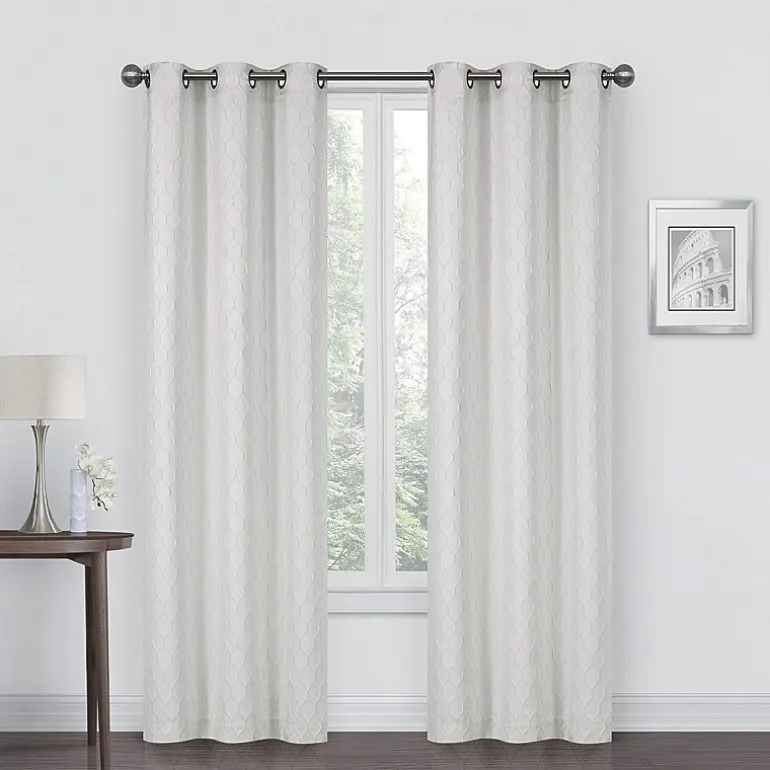 Regal Home Mackenna Jacquard Grommet Top Light-Filtering Set of 2 Curtain Panel