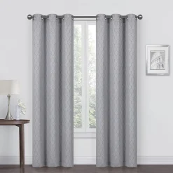 Regal Home Mackenna Jacquard Grommet Top Light-Filtering Set of 2 Curtain Panel
