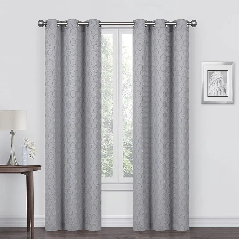 Regal Home Mackenna Jacquard Grommet Top Light-Filtering Set of 2 Curtain Panel