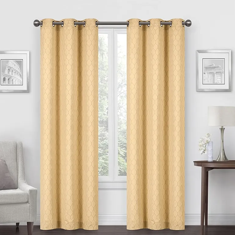 Regal Home Mackenna Jacquard Grommet Top Light-Filtering Set of 2 Curtain Panel