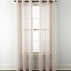 Regal Home Marley Textured Slub Grommet Top Sheer Set of 2 Curtain Panel