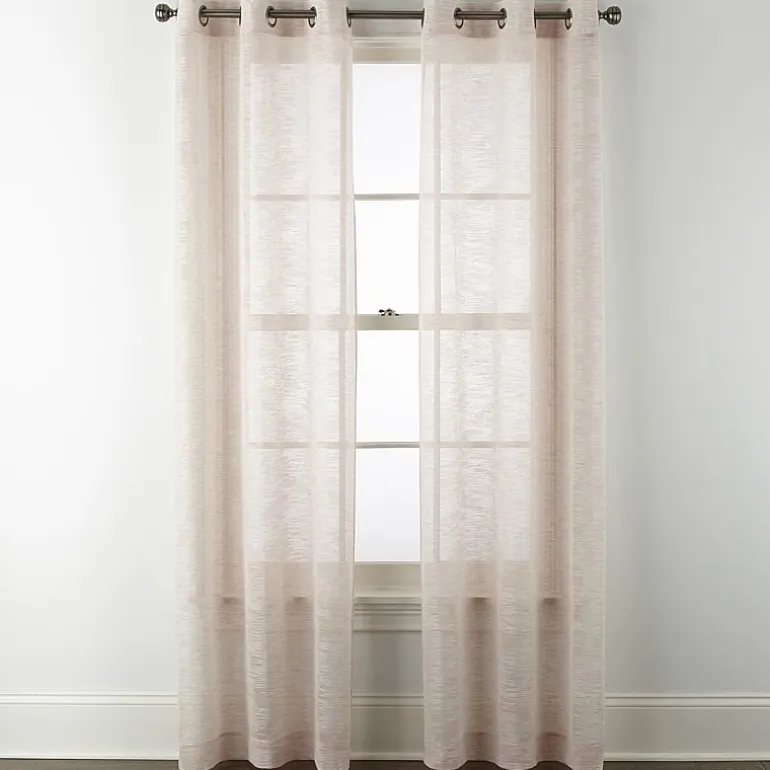 Regal Home Marley Textured Slub Grommet Top Sheer Set of 2 Curtain Panel