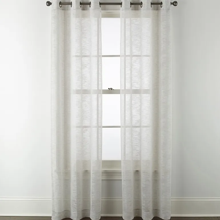 Regal Home Marley Textured Slub Grommet Top Sheer Set of 2 Curtain Panel