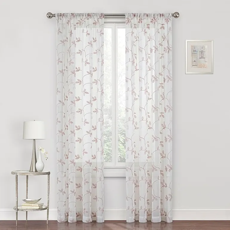 Regal Home Meadow Rod Pocket Embroidered Sheer Single Curtain Panel