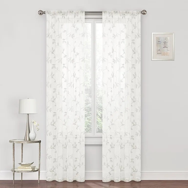 Regal Home Meadow Rod Pocket Embroidered Sheer Single Curtain Panel