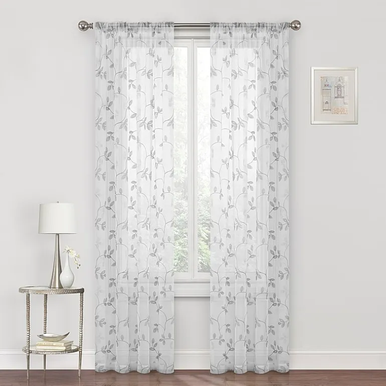 Regal Home Meadow Rod Pocket Embroidered Sheer Single Curtain Panel