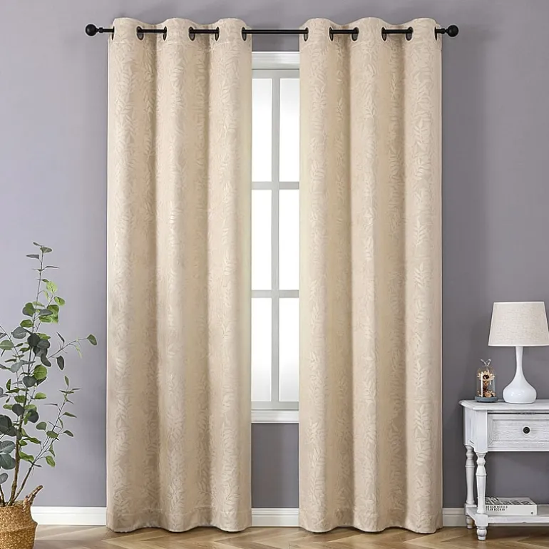 Regal Home Pascal Grommet Top Energy Saving Embossed Blackout Set of 2 Curtain Panel